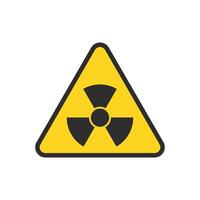 Radioactive material warning icon in flat style. Radiation danger illustration on isolated background. Caution sign business concept. vector