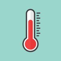 Thermometer icon in flat style. Climate control illustration on isolated background. Weather change sign business concept. vector