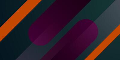 Abstract dark green and purple geometric background. Dark color with orange line combination. Dynamic banner concept. vector