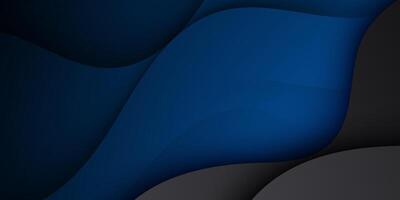 Abstract 3d dark blue and gray wave with shadow shape background. Futuristic wave background. vector