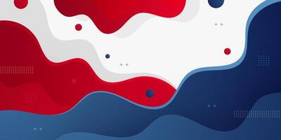 Red and blue geometric business banner design. Creative banner design with wave shapes and lines for template. Simple design on dark horizontal banner. vector