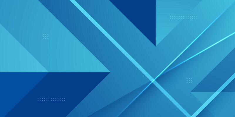 Abstract blue overlap triangle and lights background. Papercut background with straight line and shadow. Blue background with trendy pattern design.