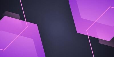 Abstract 3D background with dark background and purple color shape. Hexagonal pattern overlap. Cool design. vector