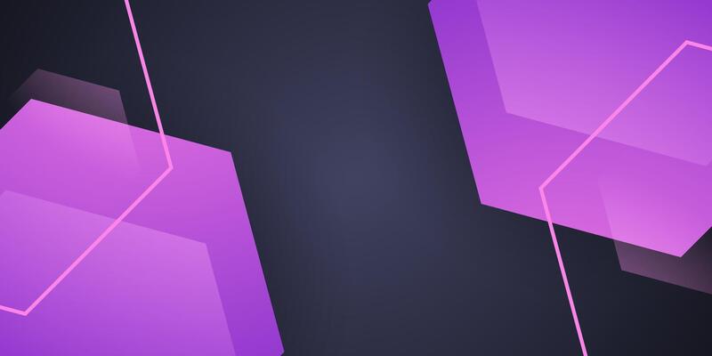 Abstract 3D background with dark background and purple color shape. Hexagonal pattern overlap. Cool design.
