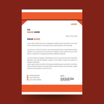 Modern letterheads design template, Professional company letterheads template for business .Clean corporate letterhead template design