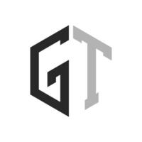 Modern Unique Hexagon Letter GT Logo Design Template. Elegant initial GT Letter Logo Concept vector