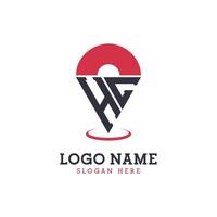 HC Location Icon Design. Modern HC Pinpoint Logo for Navigation, Map Apps, and Location Based Businesses vector