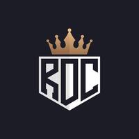 Luxury RDC Logo with Crown. Elegant Initials RDC Letter Logo for Exclusive Brands. Letter RDC Monogram for High-End Businesses vector