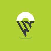 Letter WY Location Logo Design. Modern Initials WY Pinpoint Logo for Navigation, Map Apps, and Location Based Businesses vector