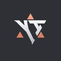 Modern YI Letter Logo Design with Geometric Triangle Elements. YI Logo Initials vector