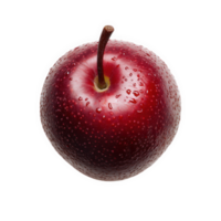 uma solteiro vermelho maçã com água gotas é mostrando png