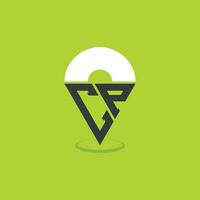 Letter CP Location Logo Design. Modern Initials CP Pinpoint Logo for Navigation, Map Apps, and Location Based Businesses vector