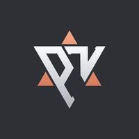 Modern PZ Letter Logo Design with Geometric Triangle Elements. PZ Logo Initials vector