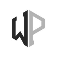 Modern Unique Hexagon Letter WP Logo Design Template. Elegant initial WP Letter Logo Concept vector