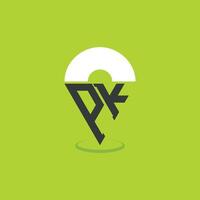 Letter PK Location Logo Design. Modern Initials PK Pinpoint Logo for Navigation, Map Apps, and Location Based Businesses vector