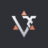 Modern LX Letter Logo Design with Geometric Triangle Elements. LX Logo Initials vector