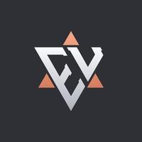 Modern EU Letter Logo Design with Geometric Triangle Elements. EU Logo Initials vector