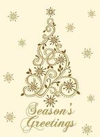 Scroll tree With Snowflakes Christmas Greetings Card vector