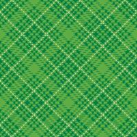 Seamless Gingham Plaid Pattern On Green Background vector