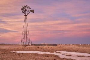 windmill in Colorado prairie - Pawnee Nationa Grassland photo