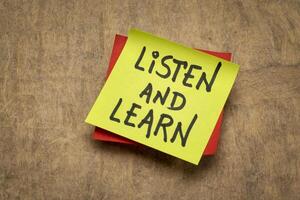 listen and learn reminder note photo