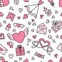 Seamless pattern for Valentine's Day on white background vector