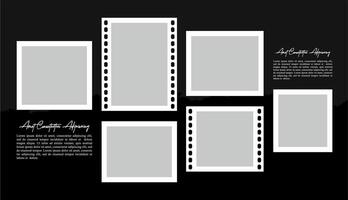 Collage grid effect overlay vector