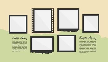 grid layout abstract photo frames template vector