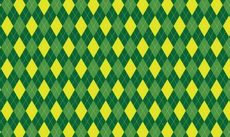 Dark Green Argyle Pattern, Christmas Background, Golf Textile Print, Emerald Diamonds with Gold Accent Lines, Argyle Elegance for the Holidays, Yellow and Green Argyle Pattern vector