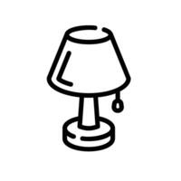 table lamp Line Icon White Background vector