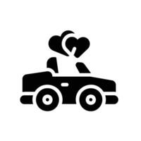 wedding car Glyph Icon White Background vector