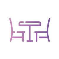 dining table Line Gradient Icon White Background vector