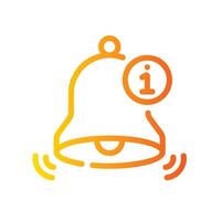notification Line Gradient Icon White Background vector