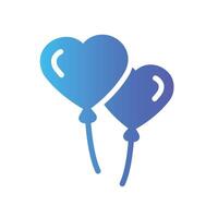 ballons Flat Gradient Icon White Background vector