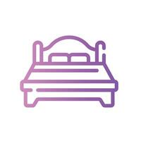bedroom Line Gradient Icon White Background vector