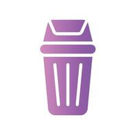 trash can Flat Gradient Icon White Background vector