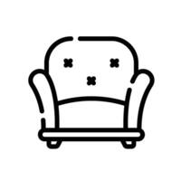 sofa Line Icon White Background vector