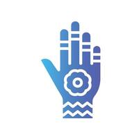 henna Flat Gradient Icon White Background vector