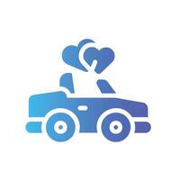 wedding car Flat Gradient Icon White Background vector
