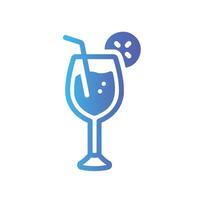 cocktail Flat Gradient Icon White Background vector
