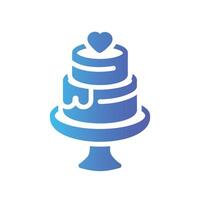 wedding cake Flat Gradient Icon White Background vector