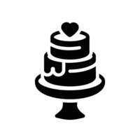 wedding cake Glyph Icon White Background vector