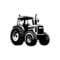tractor silhouette on white background vector