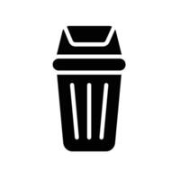 trash can Glyph Icon White Background vector