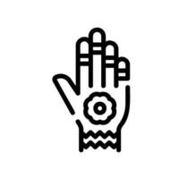 henna Line Icon White Background vector