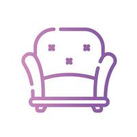 sofa Line Gradient Icon White Background vector
