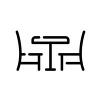 dining table Line Icon White Background vector