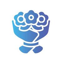 flower Flat Gradient Icon White Background vector