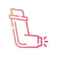 inhaler Line Gradient Icon White Background vector