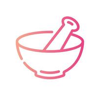 mortar Line Gradient Icon White Background vector